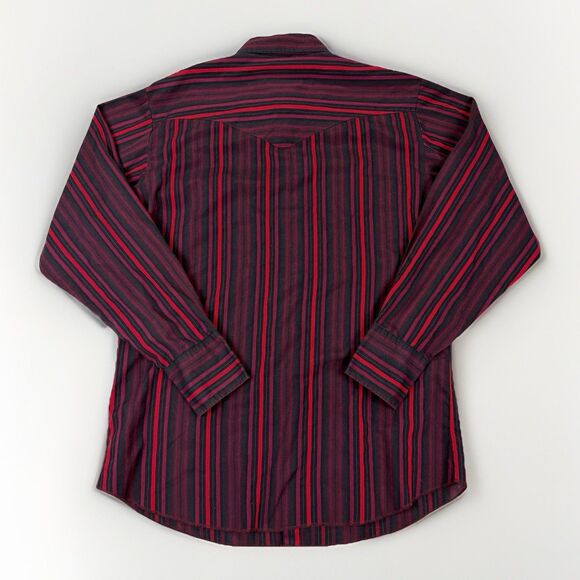 Wrangler Western Pearl Snap Striped Rodeo Mens Size Medium Long Sleeve‎ Shirt - Picture 3 of 7